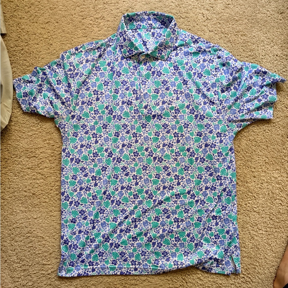 Rhoback, Men’s, Medium, Floral Patterned Men's Polo Shirt